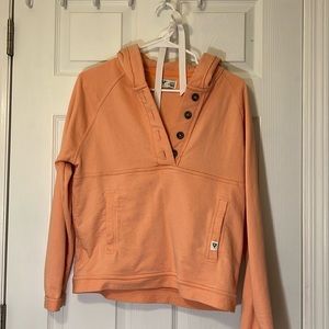 orange quarter button sweatshirt